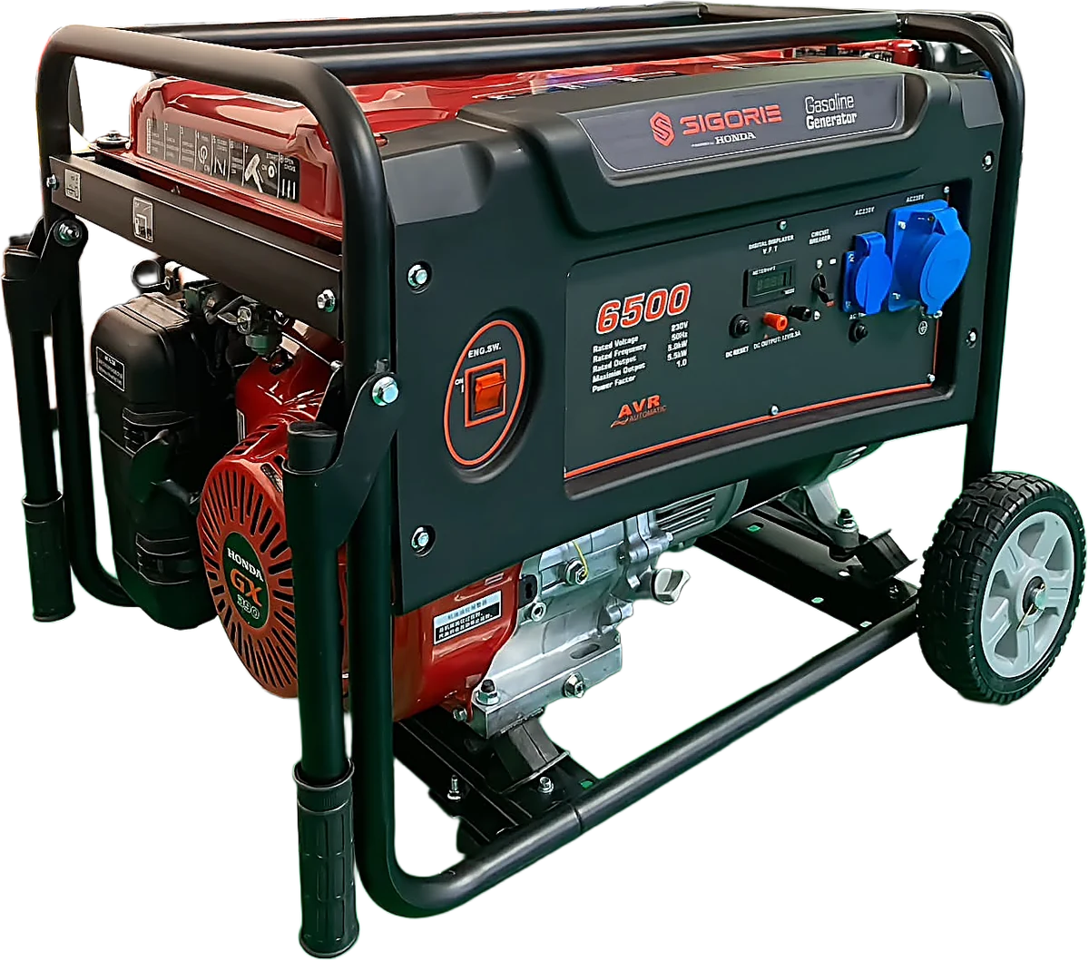 SIGORIE SG6500 5kW gasoline generator with Honda GX390 engine
